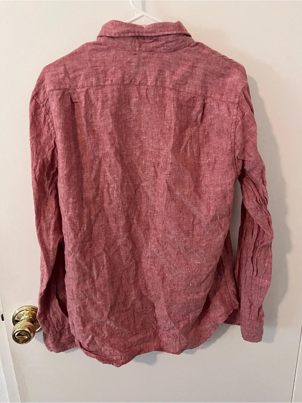 J. Crew Men’s Classic Linen Blend Shirt Slim Button Down Red Size Medium